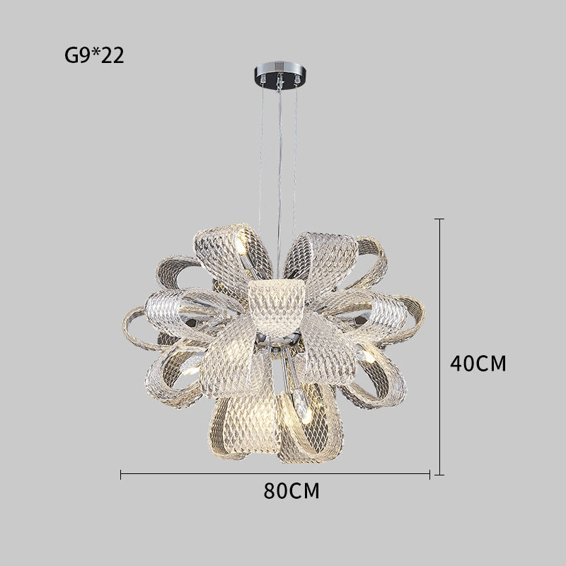 Thumbnail: Modern Transparent Glass Long Chandelier Dining Table Light