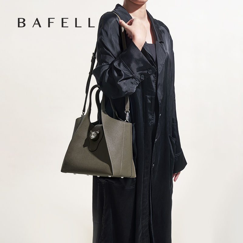 Thumbnail: Bafelli Genuine Leather Casual Tote Handbag