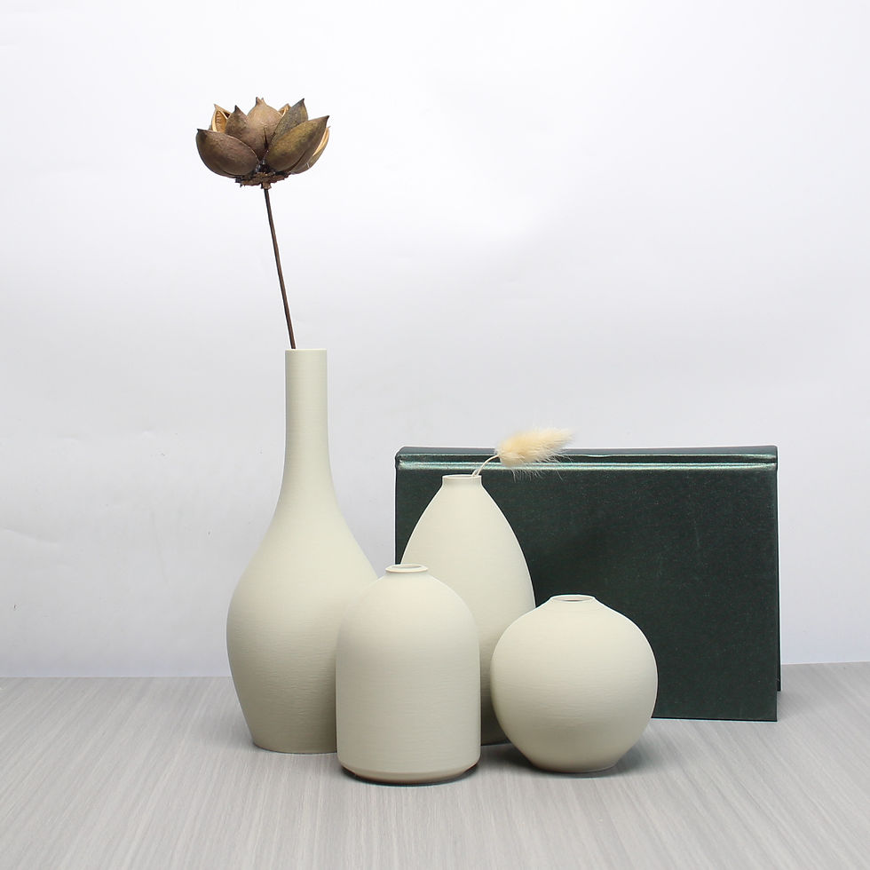 Thumbnail: 4 Piece Minimalist Plastic Art Vase Set