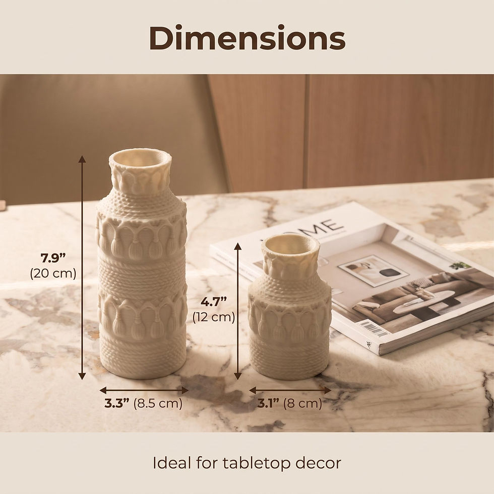 Thumbnail: 3D Printed Embossed Texture Decorative Vases 2-Piece Set