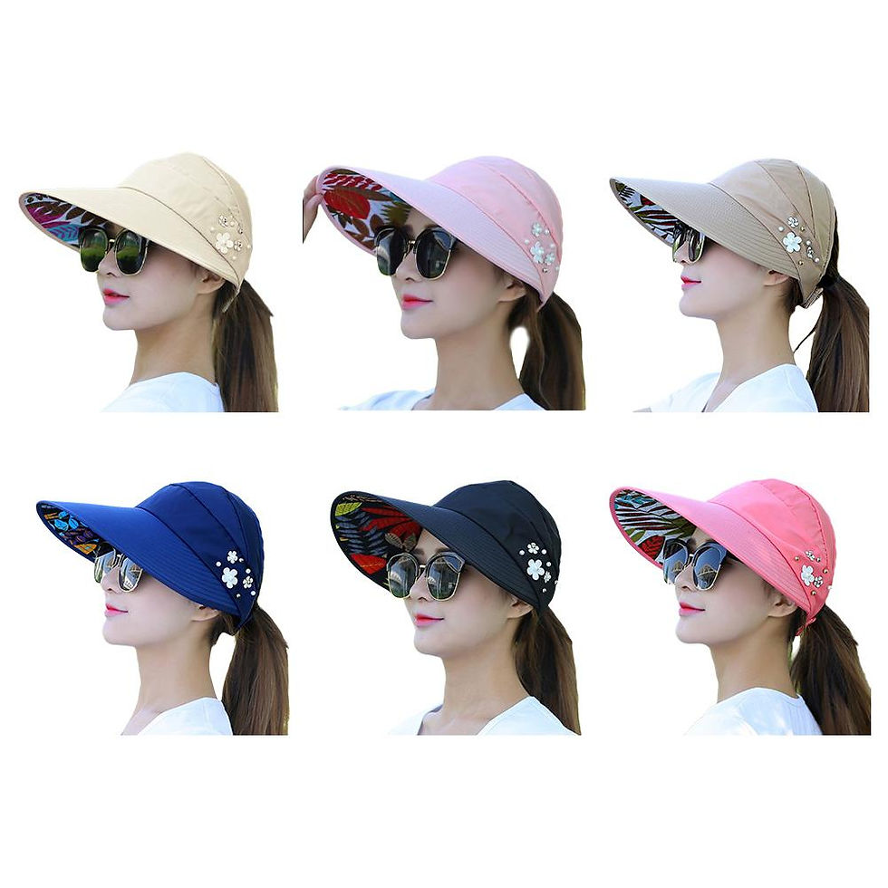 Thumbnail: Womens Foldable Wide Brim Summer Sun Hat