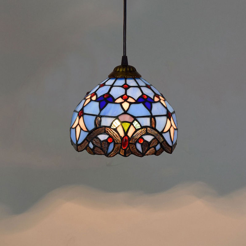 Thumbnail: 20cm European Stained Glass Pendant Lamp