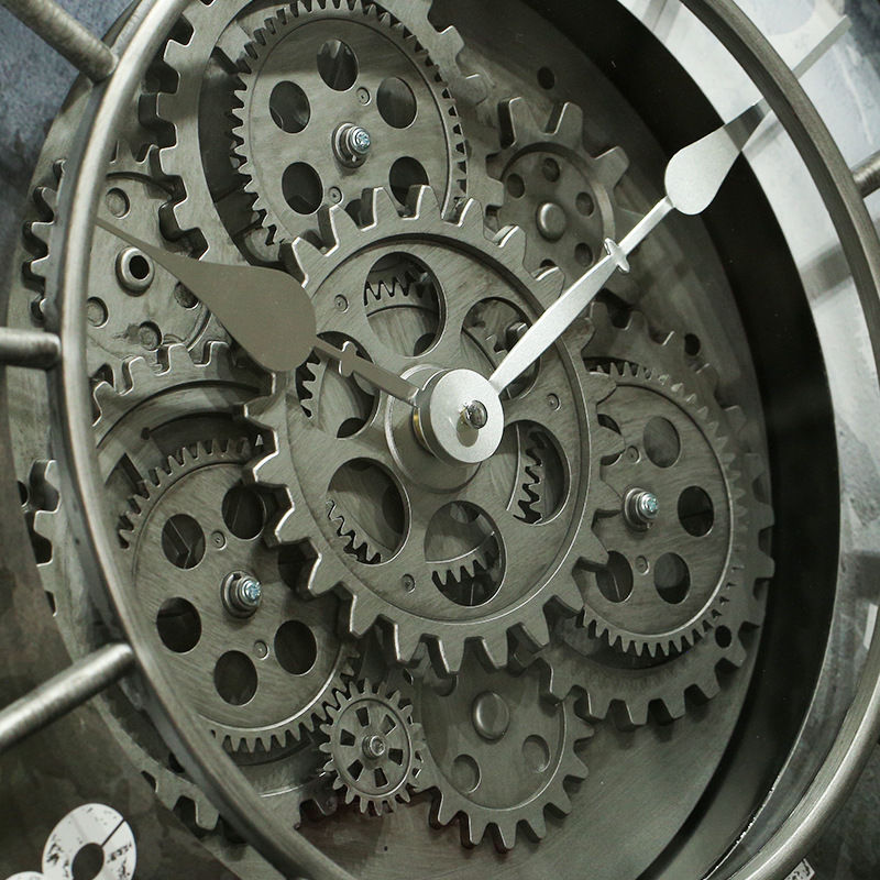Thumbnail: 46cm Industrial Steampunk Moving Gears Wall Clock