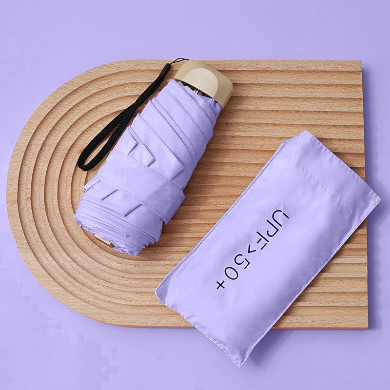 Thumbnail: UPF50+ Mini Flat 5-Fold UV Protection Sun and Rain Umbrella