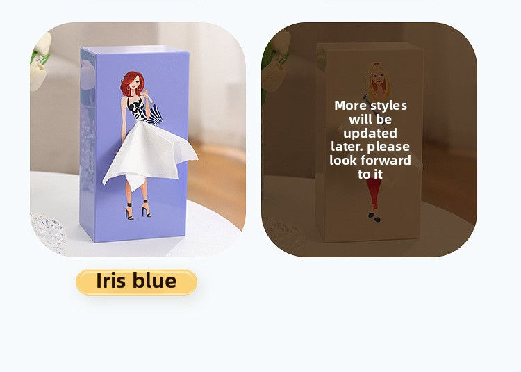 Thumbnail: Girl Face Tissue Box and Napkin Holder with Wooden Cover