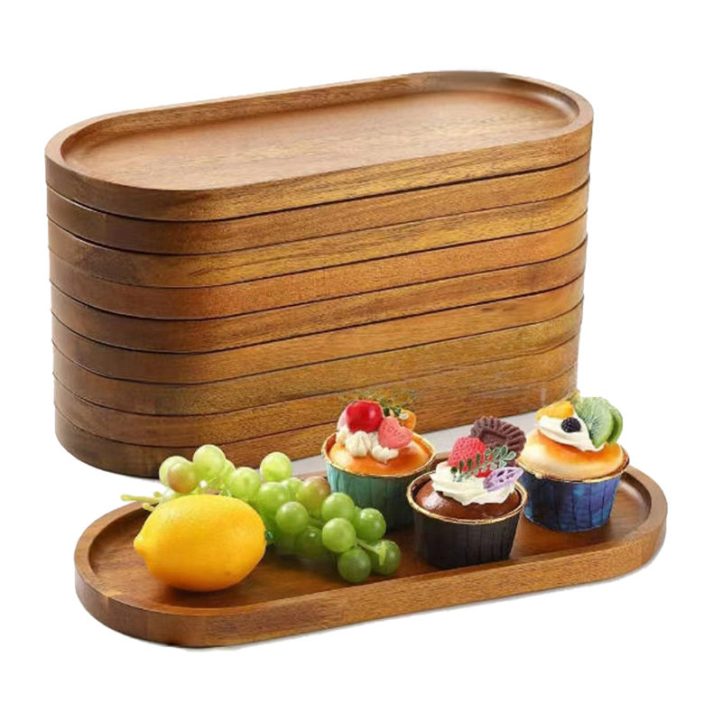Thumbnail: Japanese-Style Solid Wood Food Tray and Dessert Plate