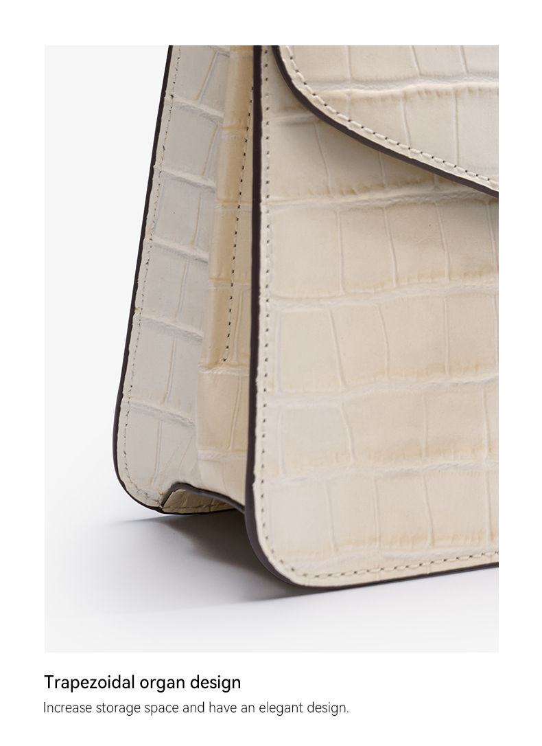 Thumbnail: Bafelli Crocodile Pattern Genuine Leather Handbag