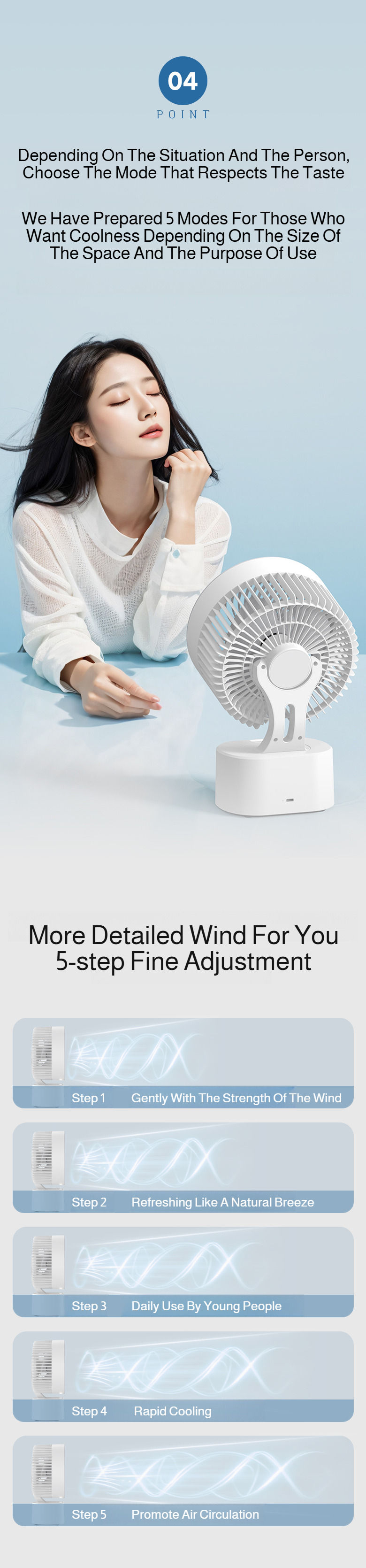 Thumbnail: Rechargeable Portable Wall-Hanging Cooling Fan
