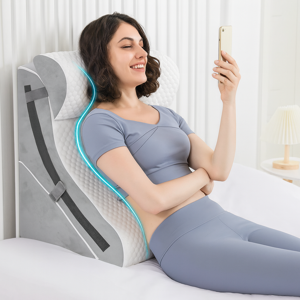 3-in-1 Ergonomic Memory Foam Wedge Pillow Set