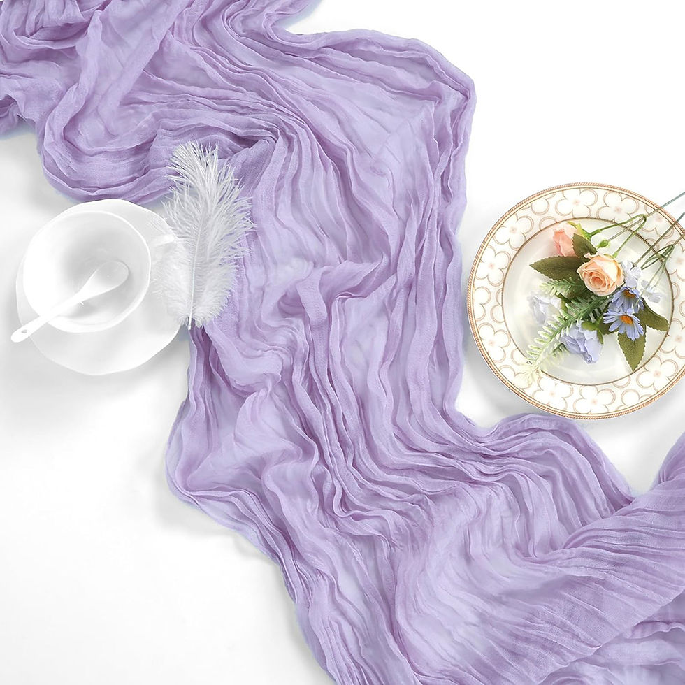 Thumbnail: Lilac Purple Lavender Cheesecloth Table Runner