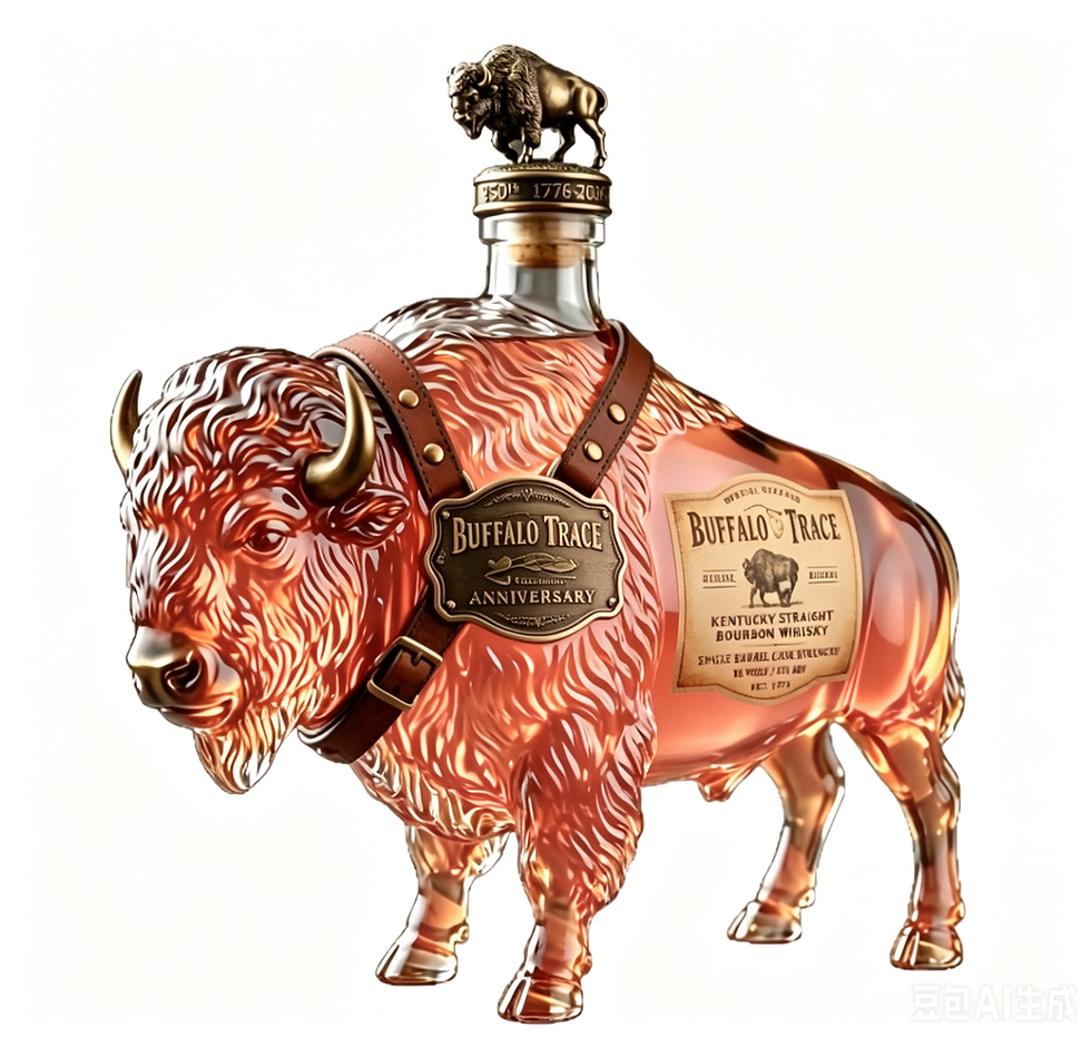 Thumbnail: Handmade Textured Bison Glass Wine Decanter 350ml