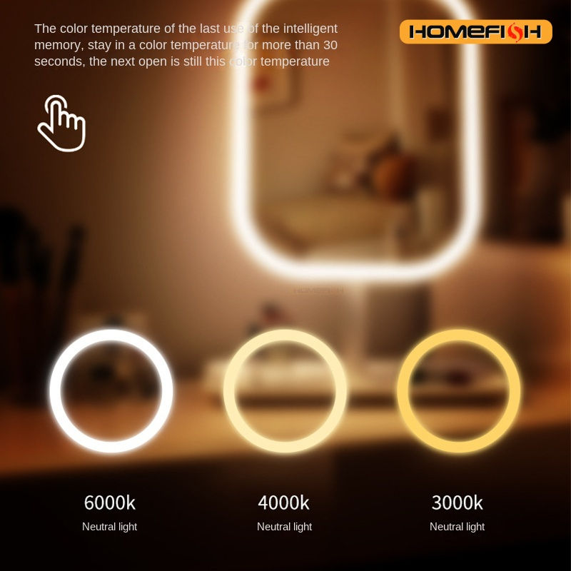 Thumbnail: Modern LED Desktop Vanity Mirror with 3 Light Colours