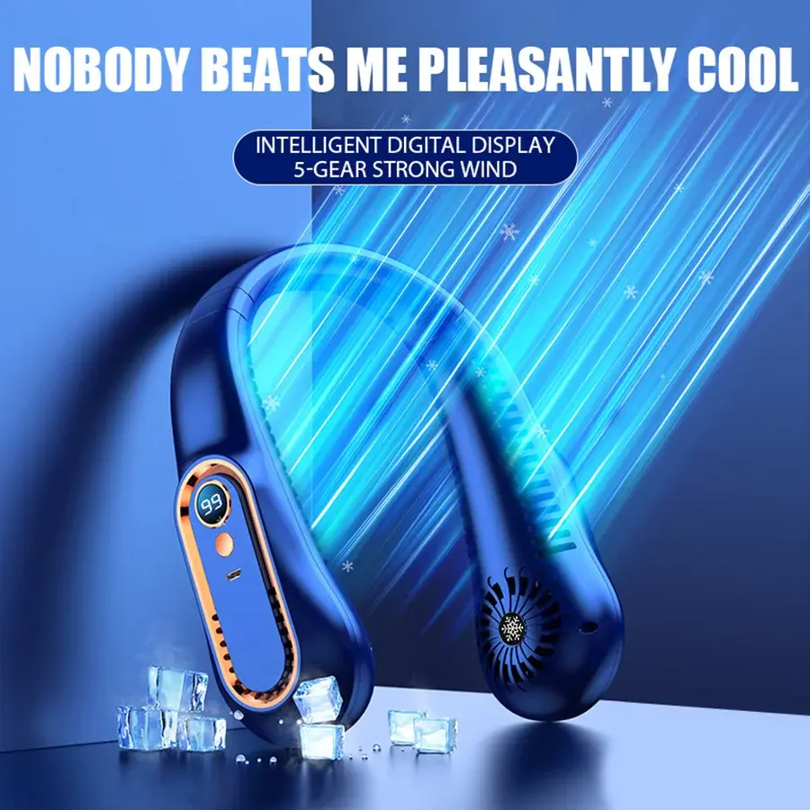 Thumbnail: Portable Bladeless Wearable Neck Fan with LED Display