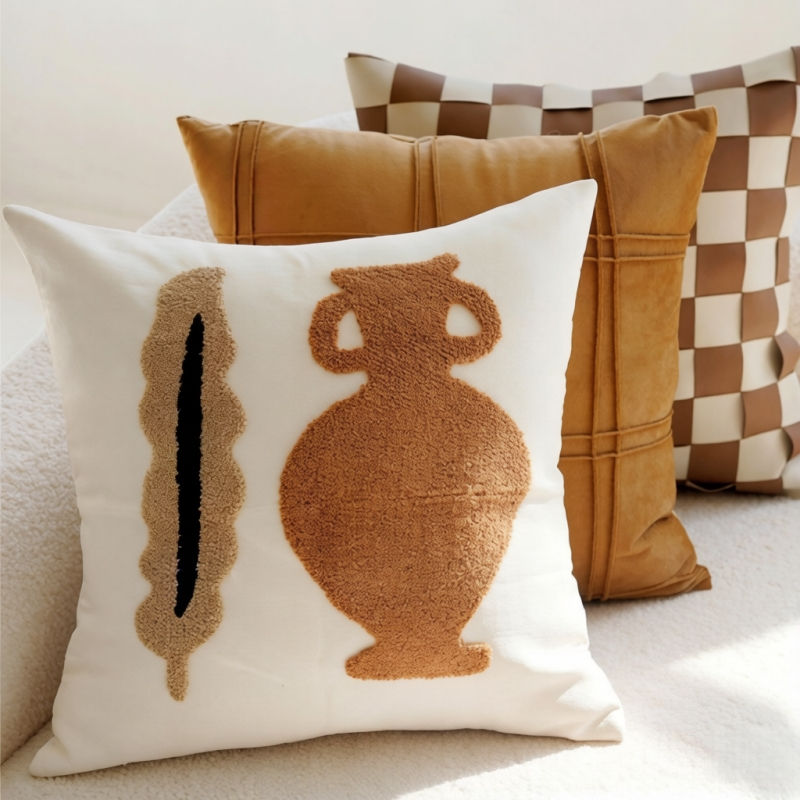 Thumbnail: Boho Embroidered Cushion Cover 45x45cm