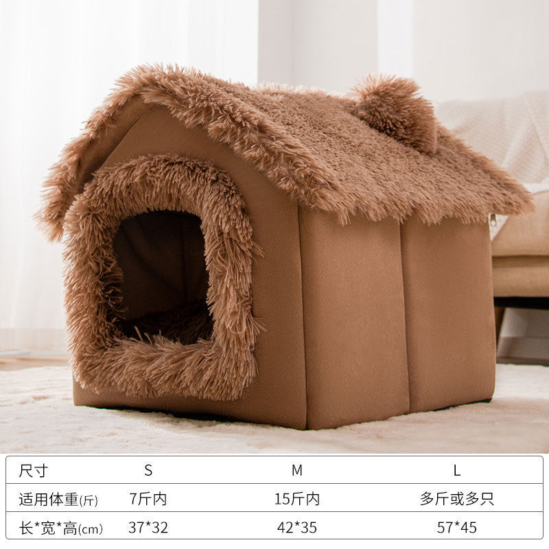 Thumbnail: Indoor Soft Comfortable Puppy House and Removable Dog Bed