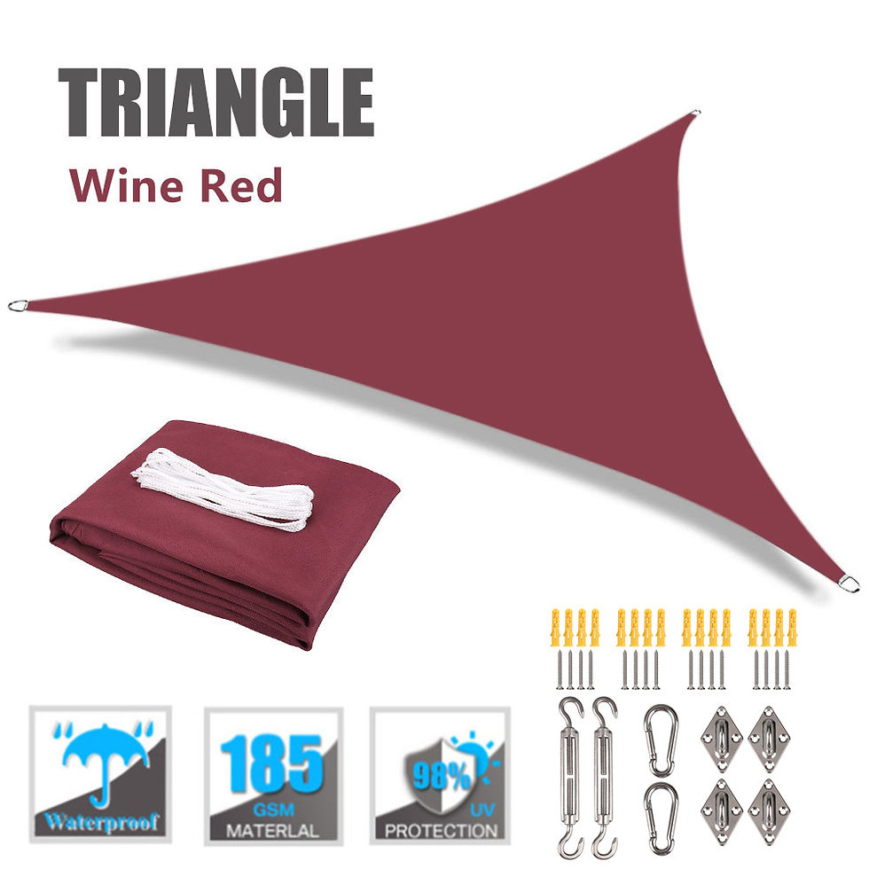 Thumbnail: Waterproof Triangle Sun Shade Sail Canopy 98% UV Block