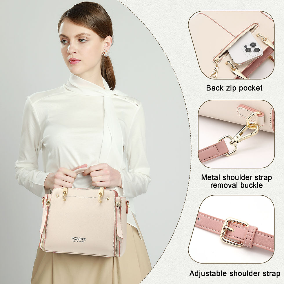 Thumbnail: FOXER Split Leather Large Elegant Shoulder Bag