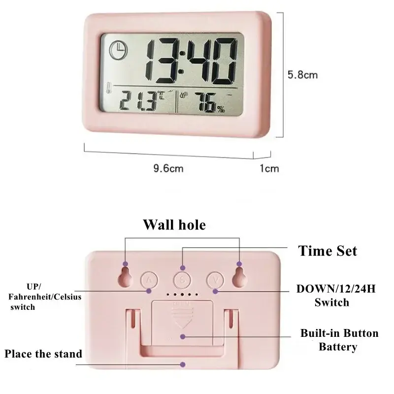 Thumbnail: Digital LED Wall Clock with Thermometer and Hygrometer
