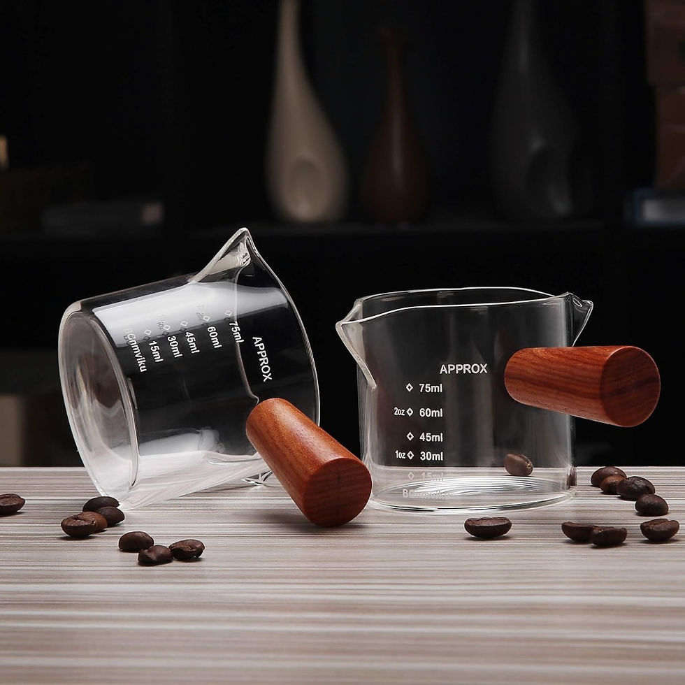 Thumbnail: Clear Glass 75ml Espresso Shot Glass with Wooden Handle