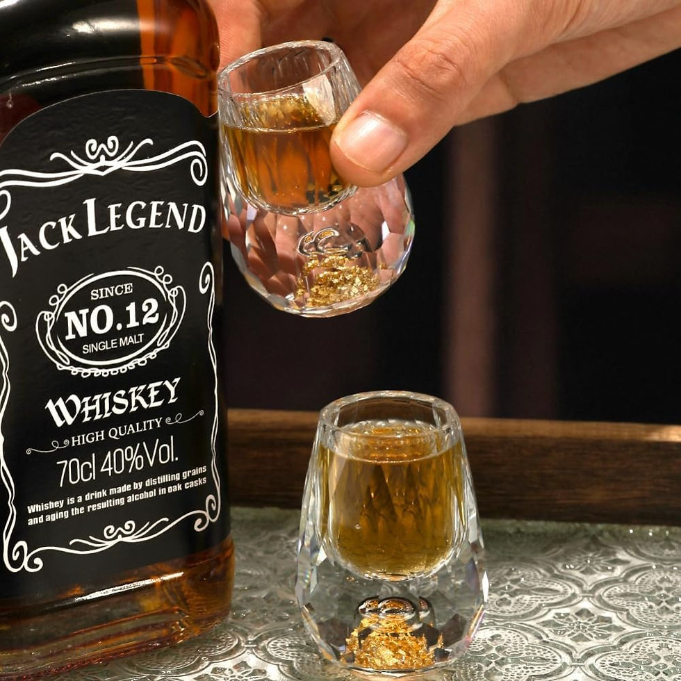 Thumbnail: Gold Foil Crystal Whiskey Glass