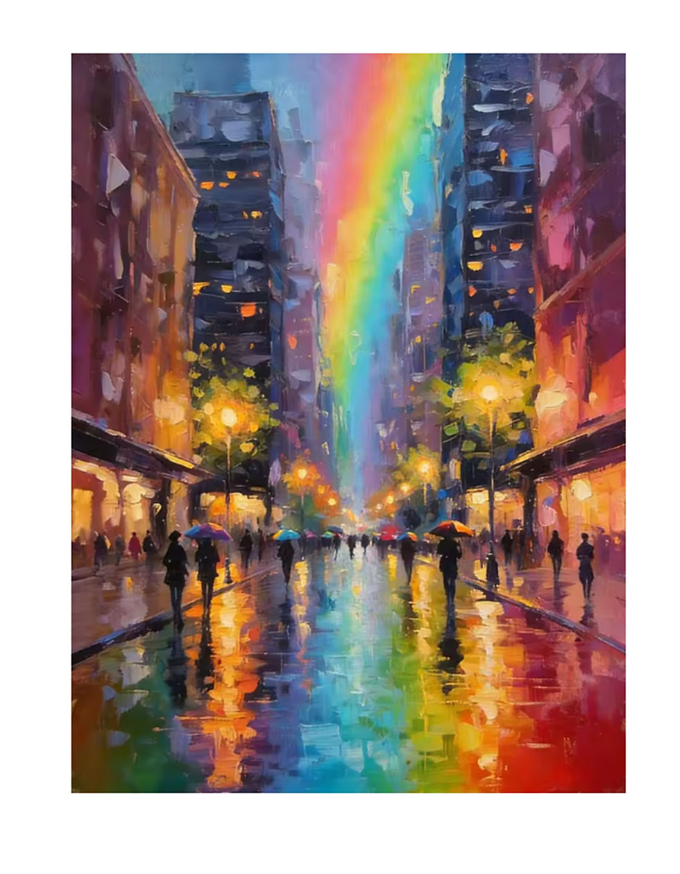 Thumbnail: Modern Abstract New York City Textured Canvas Oil Painting