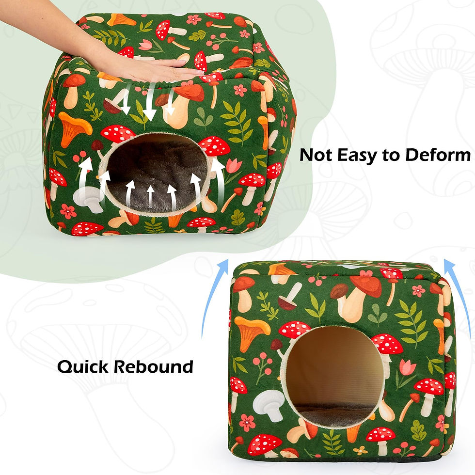 Thumbnail: Cozy Washable Fleece Small Animal Hideout House