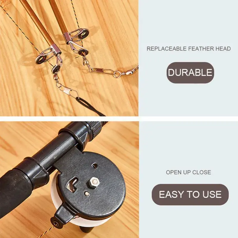 Thumbnail: Retractable Fishing Pole Cat Toy with Feathers