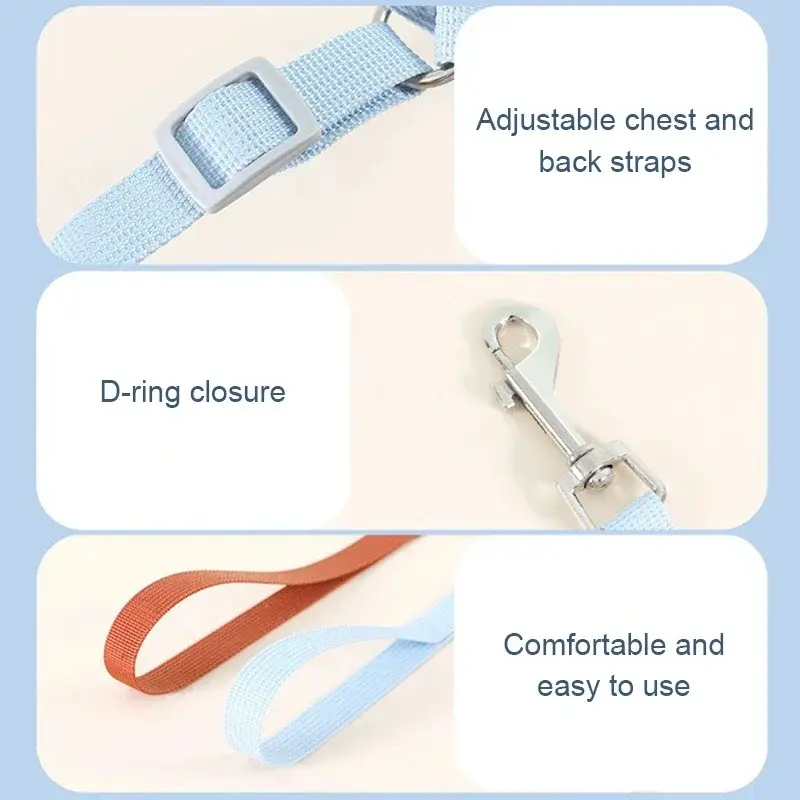 Thumbnail: Adjustable Dog Harness with 1.2m Leash Set