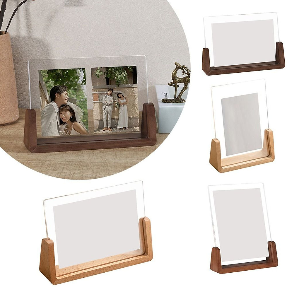 Thumbnail: Wooden Desktop Photo Frame with Transparent U-Shape Acrylic