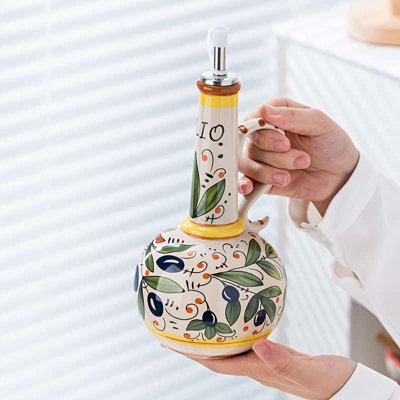 Thumbnail: Embossed Ceramic Olive Oil and Vinegar Dispenser