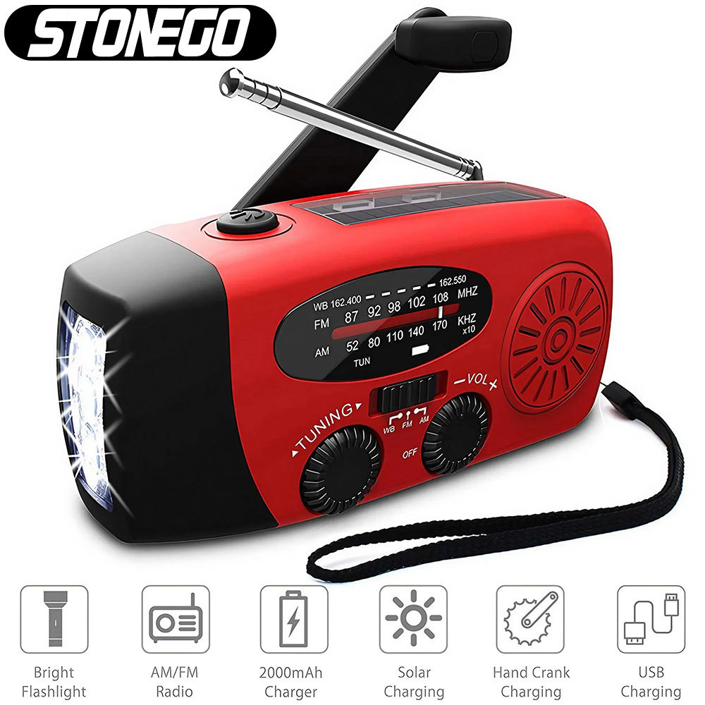 Multifunctional Portable Solar and Hand Crank Emergency Radio