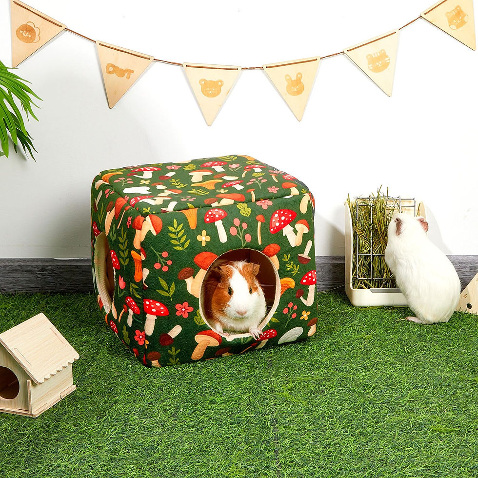 Thumbnail: Cozy Washable Fleece Small Animal Hideout House