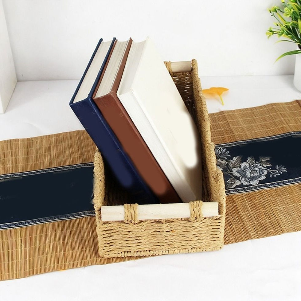 Thumbnail: Handwoven Paper Rope Scalloped Storage Basket