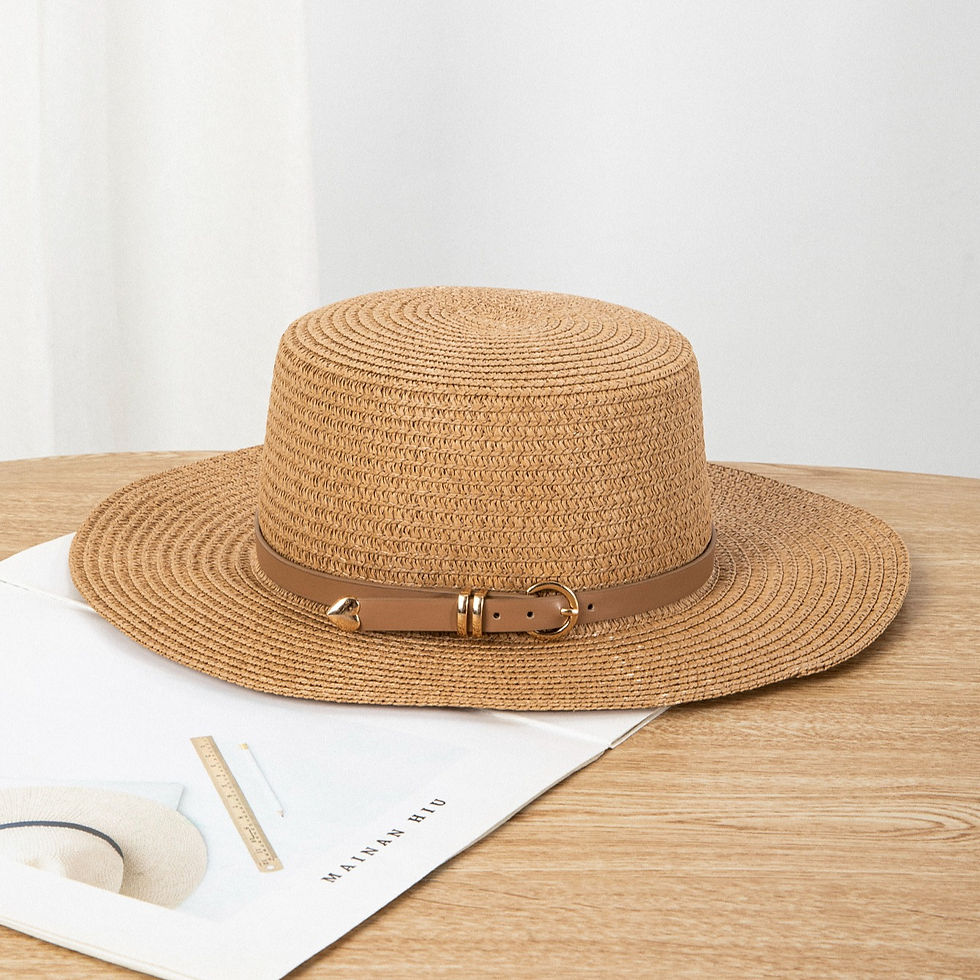 Thumbnail: Women's Wide-Brimmed Raffia Beach Hat