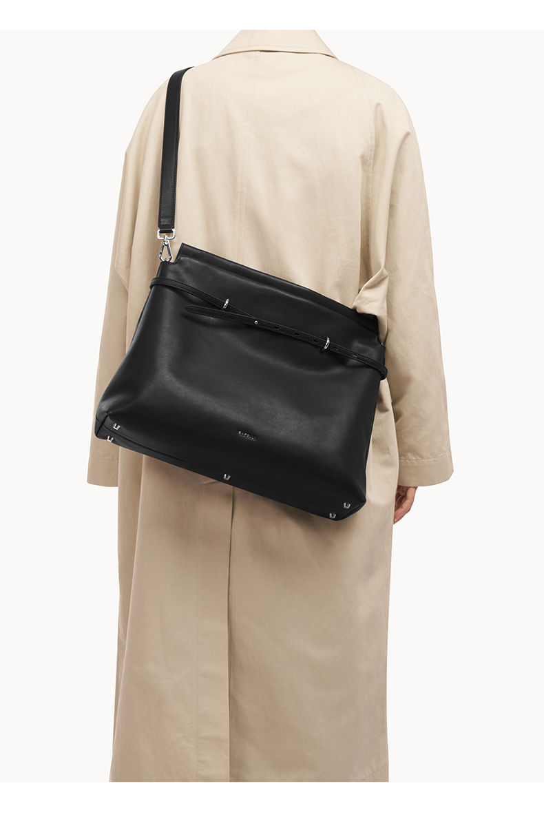 Thumbnail: BAFELLI Genuine Leather Underarm Tote Crossbody Bag