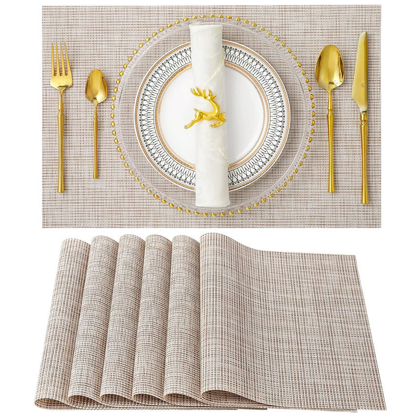 Bamboo Weaving Table Placemats and Coasters Set