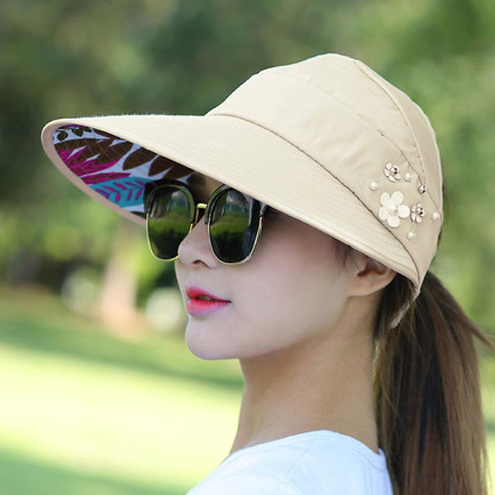 Thumbnail: Womens Foldable Wide Brim Summer Sun Hat