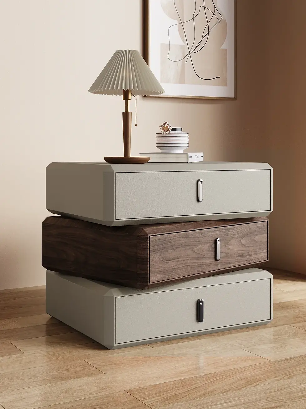 Thumbnail: Modern Minimalist Bedside Table Storage Nightstand