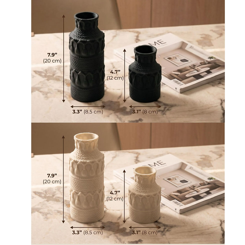 Thumbnail: 3D Printed Embossed Texture Decorative Vases 2-Piece Set