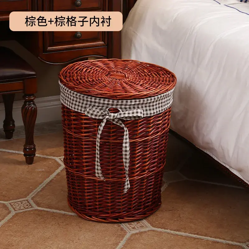 Thumbnail: Large Rattan Clothes Storage Basket and Laundry Hamper