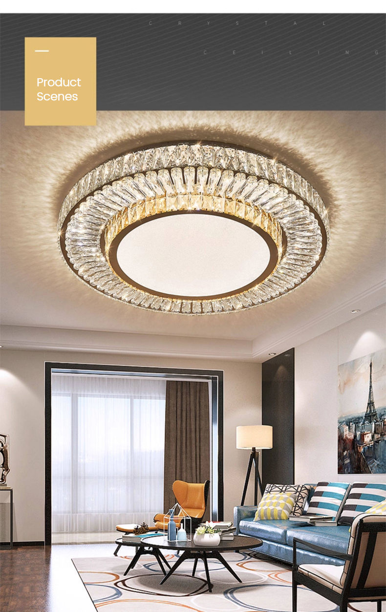Thumbnail: Modern Luxury Gold Crystal LED Ceiling Light