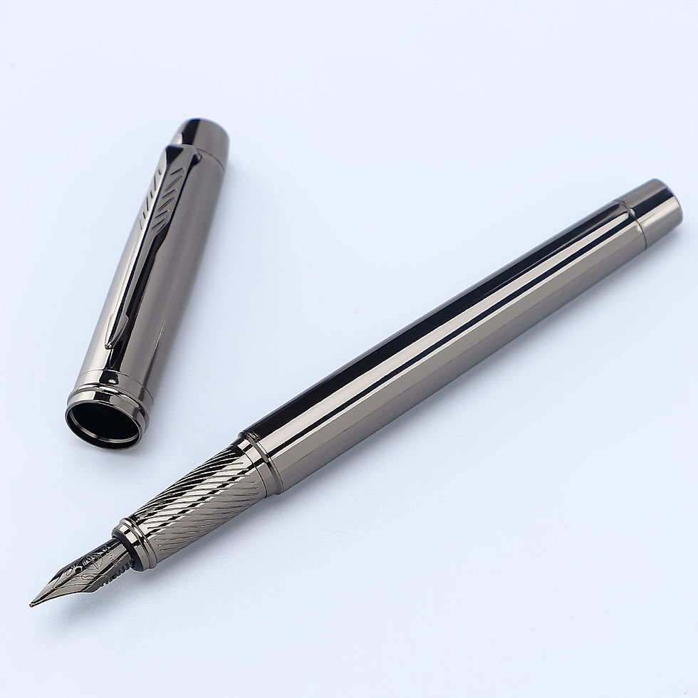 Thumbnail: Silver Grey High-End Business Metal Fountain Pen 0.5mm
