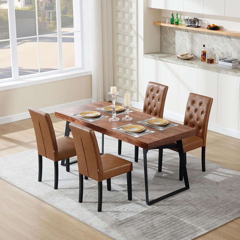 Thumbnail: WOLTU Set of 2 Dining Chairs in Faux Leather and Solid Wood