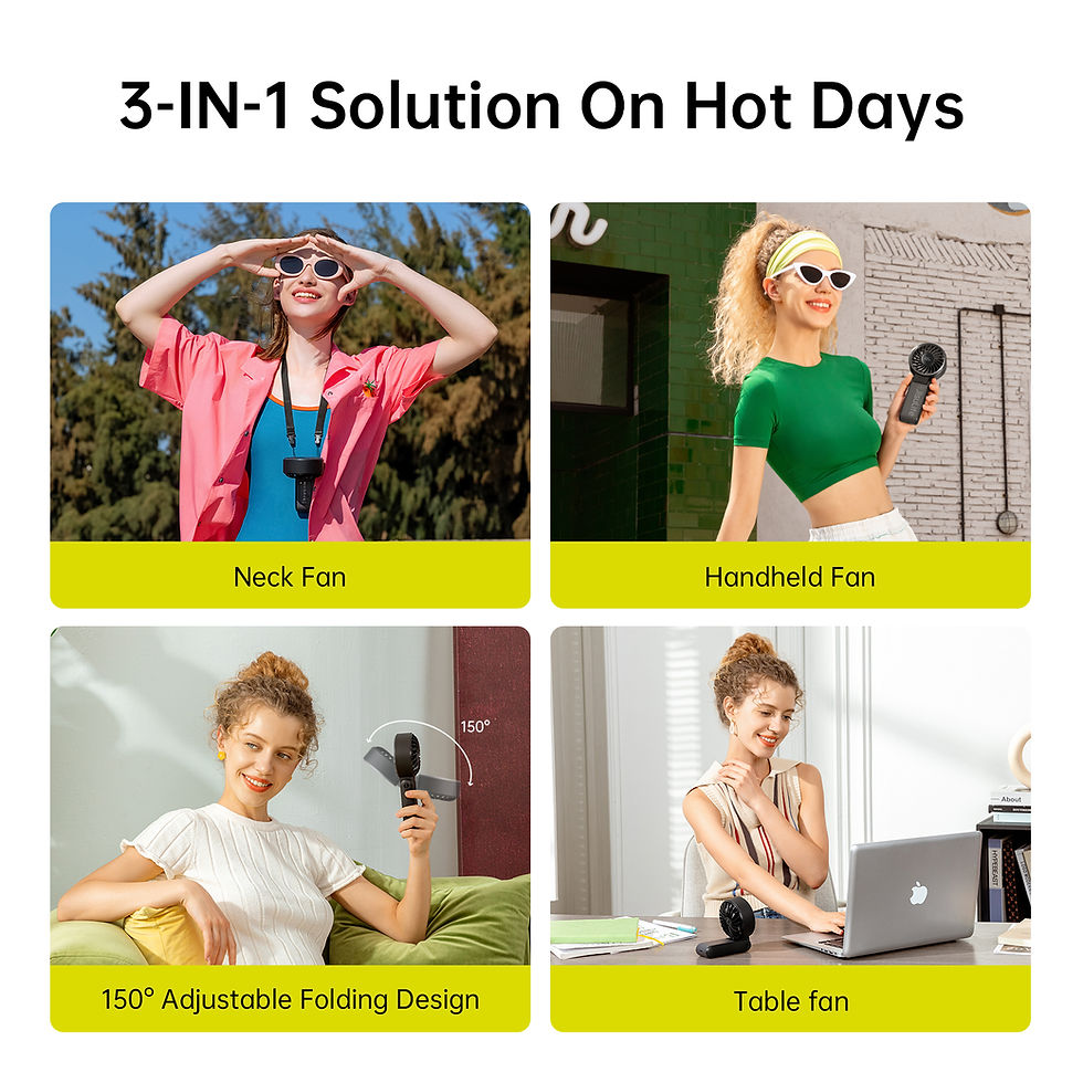 Thumbnail: JISULIFE Portable Handheld Fan with LED Display and 5 Speeds