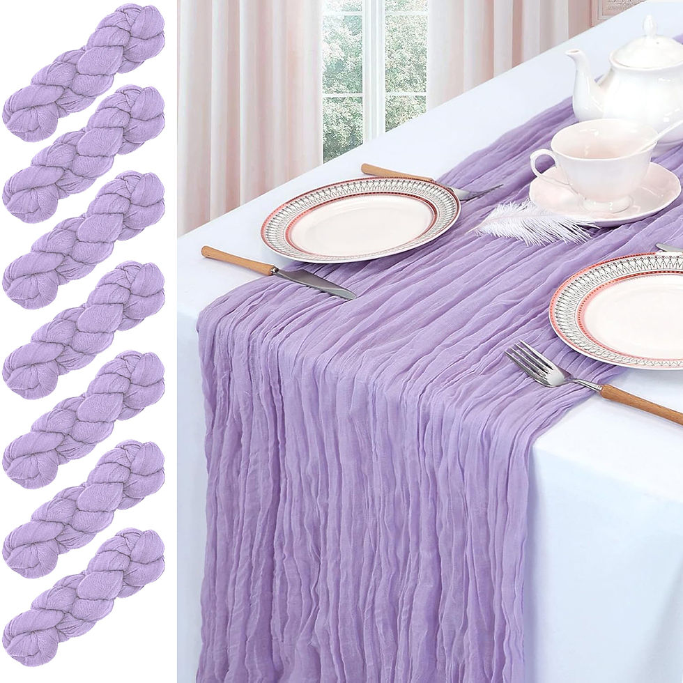 Thumbnail: Lilac Purple Lavender Cheesecloth Table Runner