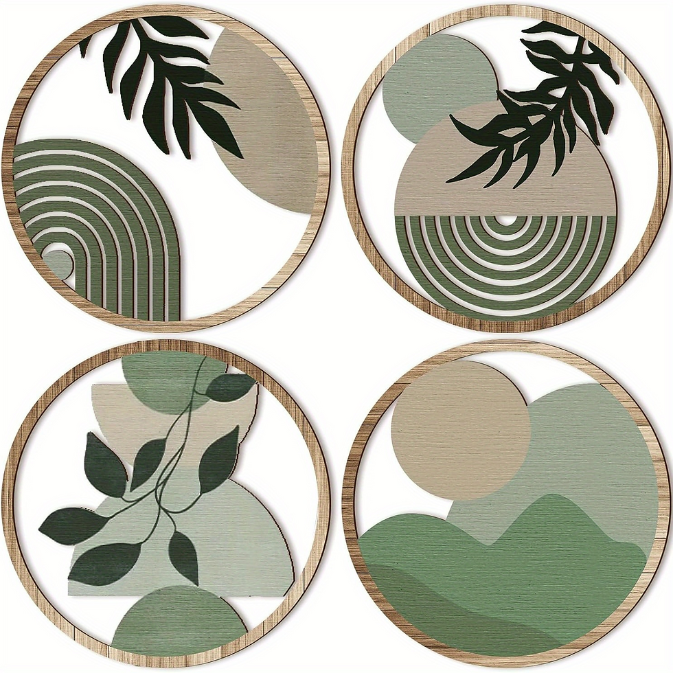 Thumbnail: Bohemian Wooden Wall Art Set