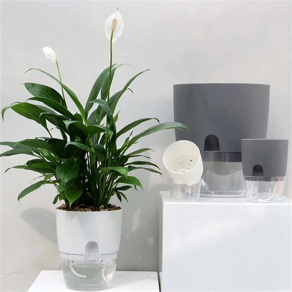 Self-Watering Double Layer Hydroponic Plant Pot
