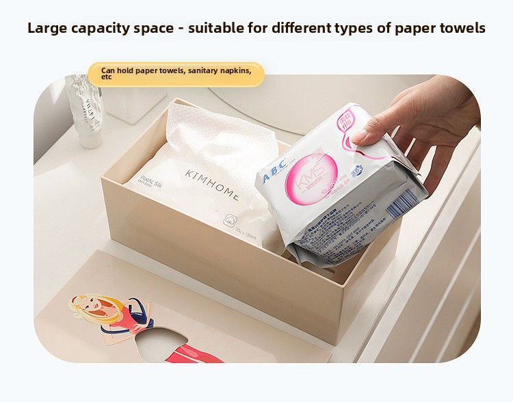 Thumbnail: Girl Face Tissue Box and Napkin Holder with Wooden Cover