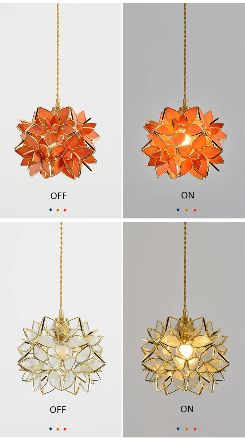 Thumbnail: Nordic Flower Copper Glass LED Pendant Lamp