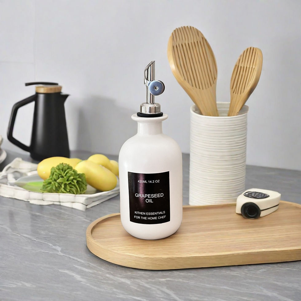 Thumbnail: Ceramic Automatic Opening Soy Sauce and Oil Dispenser Bottle